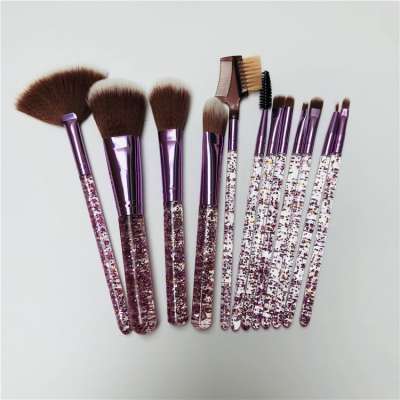 shine plastic pink brushes make up