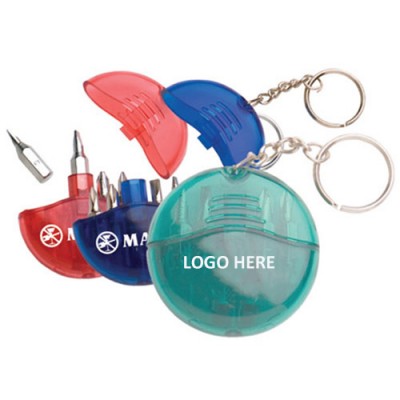 Promotional Gift 4 in 1 Translucent Screwdriver Kit Keychain with Customized Logo Printing